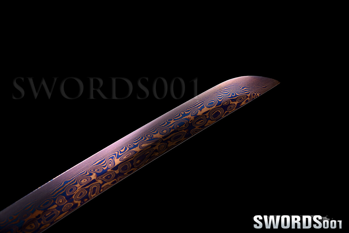 Japanese Samurai Sword Damascus Folded Steel Red Blade Sharp 40'' Dragon Katana