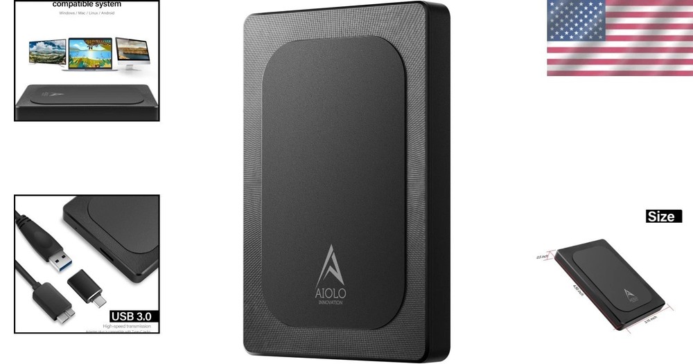 Lightweight 500GB USB 3.0 HDD - Plug and Play External Storage Solution