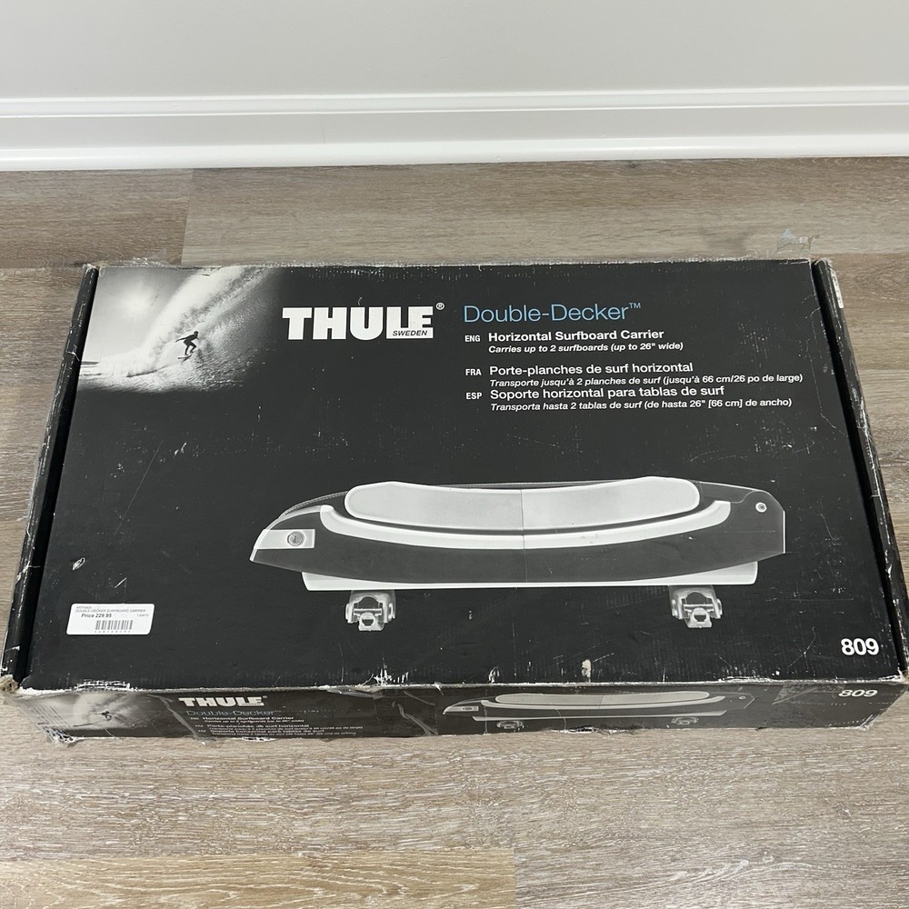 Thule 809 Double Decker Surf Board Rooftop Carrier With 4 Locks/Keys