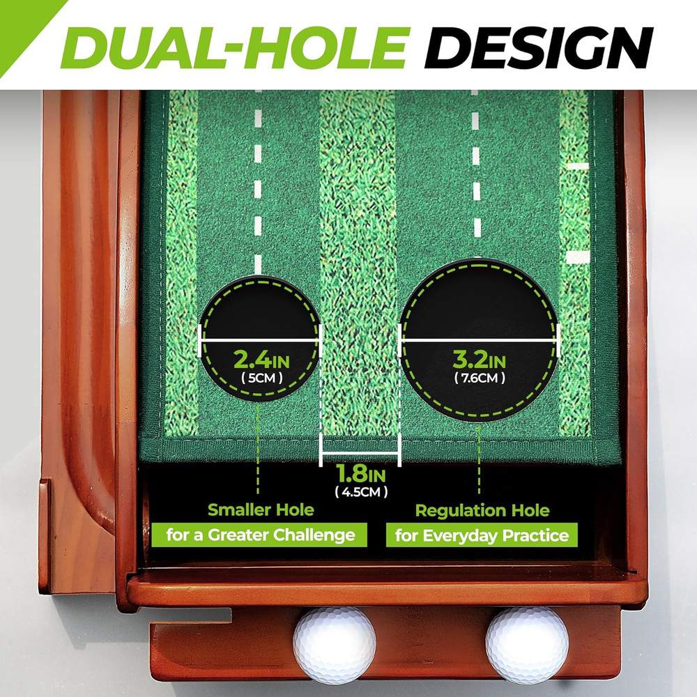 Putting Green, 9.8Ft Golf Putting Mat with Automatic Ball Return Track & Putting