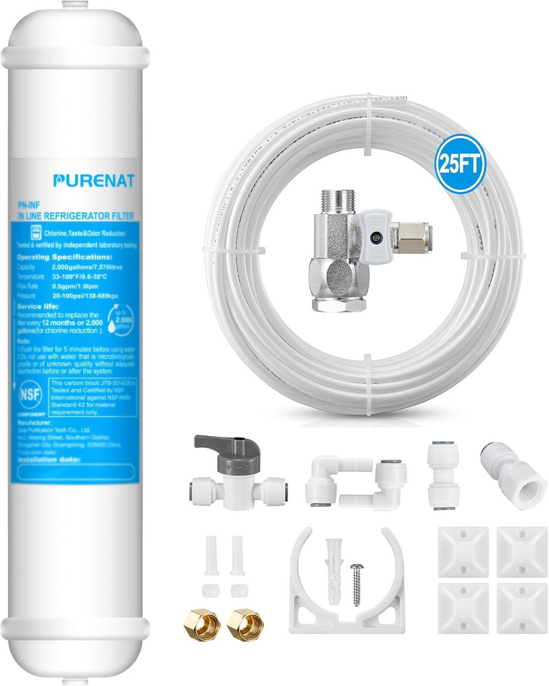 Universal Inline Water Filter & Ice Maker Installation Kit (1/4" Quick Connect)