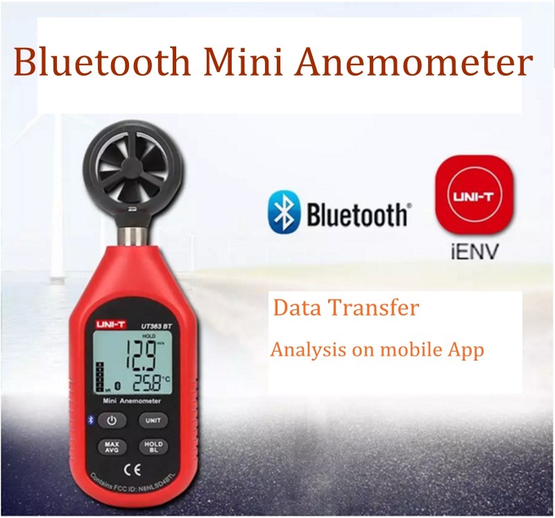 UNI-T UT363BT Digital LCD Anemometer Bluetooth Wind Speed meter Temperature Test