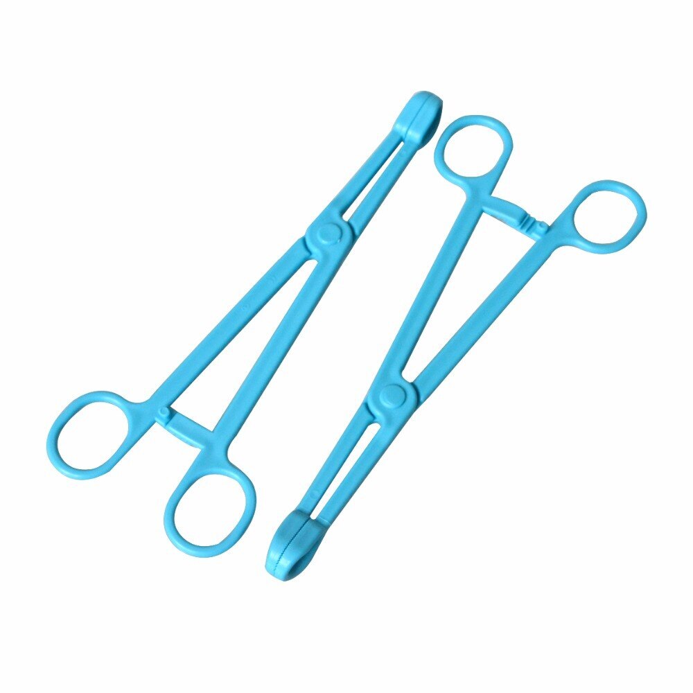 10pcs Plastic Disposable Hemostat Forcep Sponge Forceps Lab Surgical Forceps