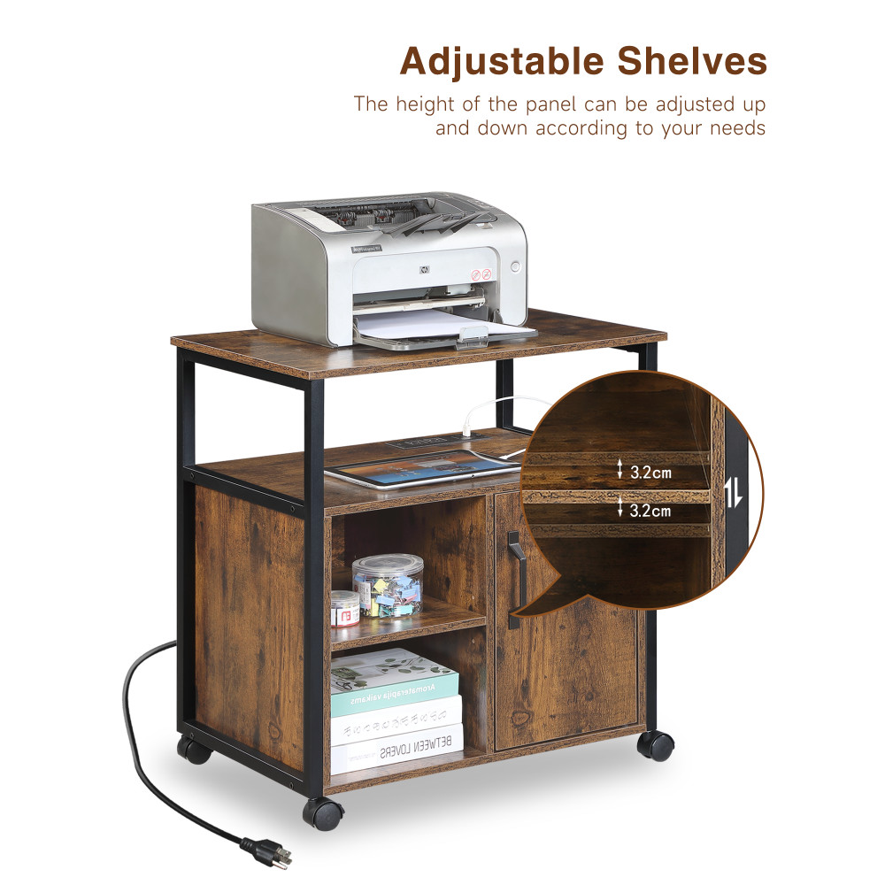File Cabinet with Power Outlet Features USB Ports and Storage Functionality