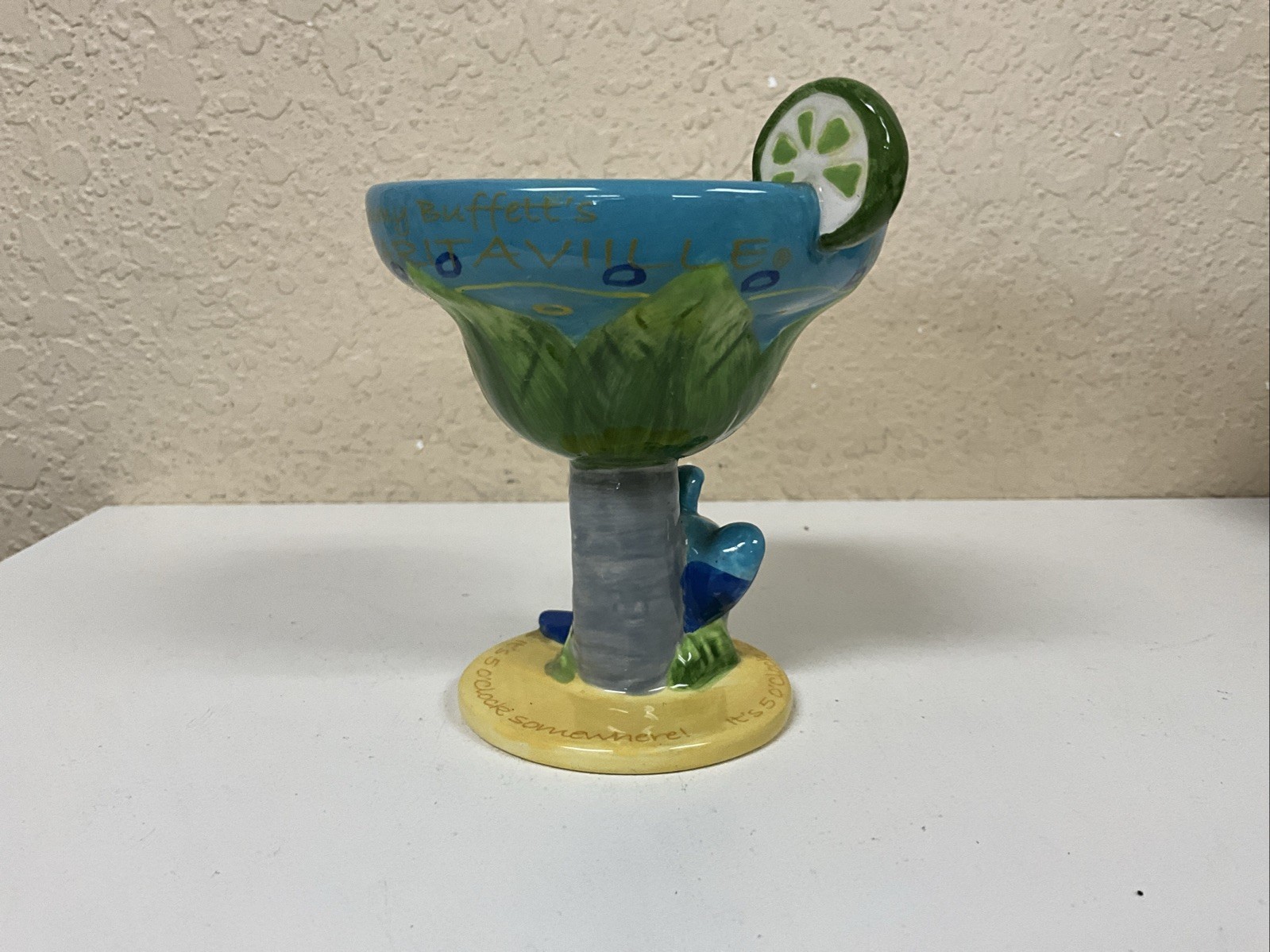 Jimmy Buffet Five O Clock Somewhere Painted Margaritaville Glass NEW! SHIPS FREE