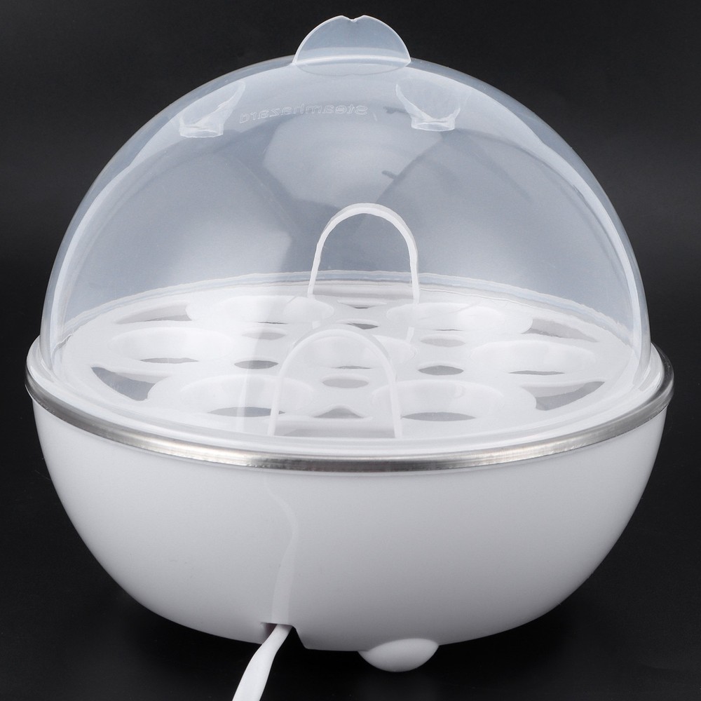 Mini Single-Layer Egg Cooker White 110V US Plug Multifunctional