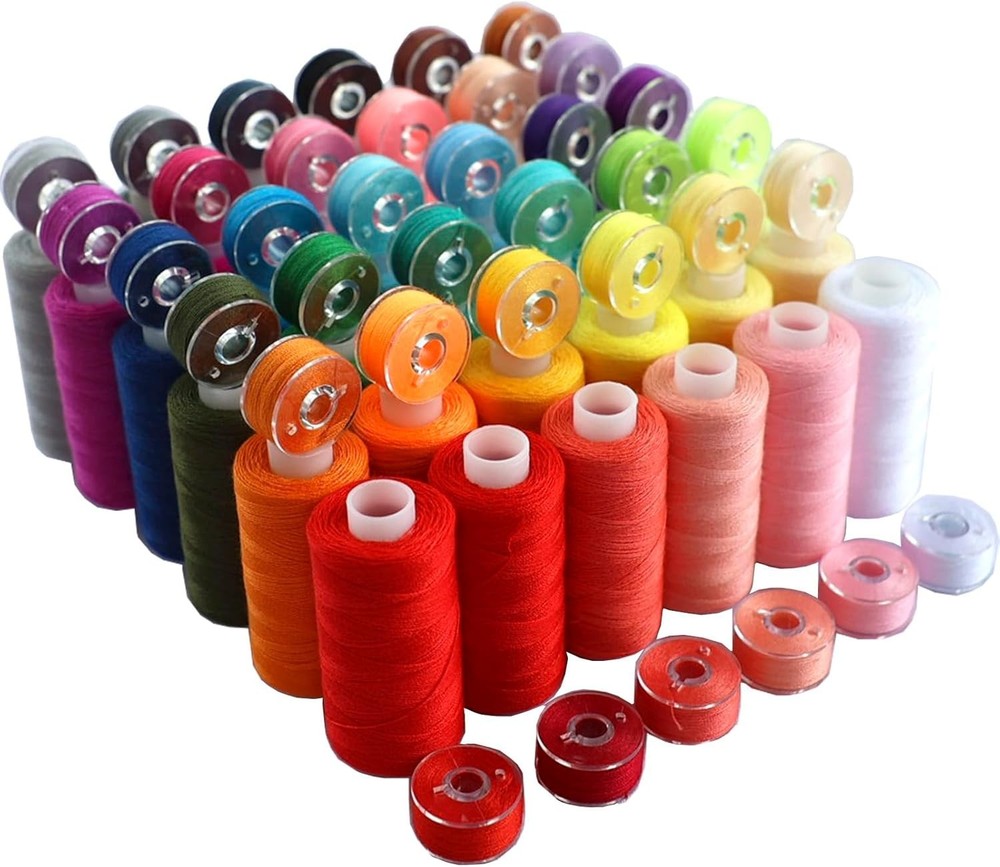 72 PCS Sewing Thread Assortment, 36 Colors Polyester Thread with Bobbin Set