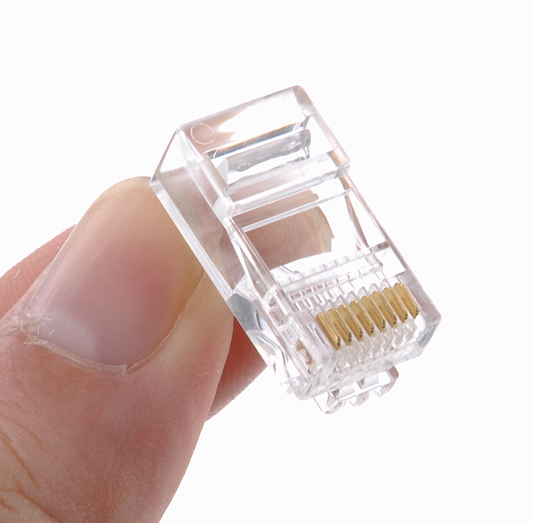 100Pcs Practical Internet Gold Plated Cable Modular Plug Adapter RJ45 CAT5E 8P8C