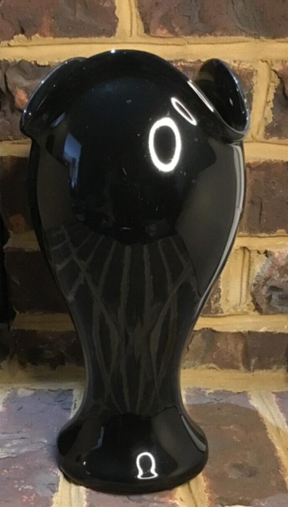 Vintage DeVille Black Ceramic Vase 10” Tall