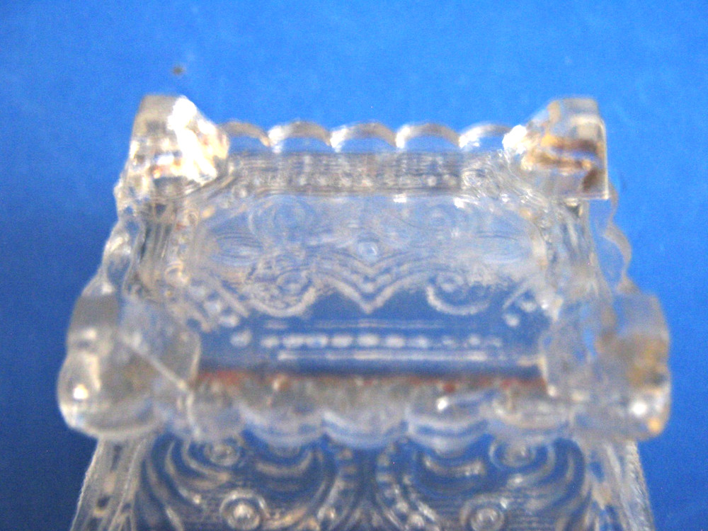 BOSTON & SANDWICH BEADED SCROLL & SCROLL LEAF LACY MASTER OPEN SALT CELLAR