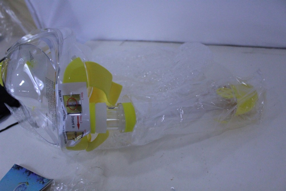 Full Face Snorkel Set Yellow with Back Pack Storage Bag