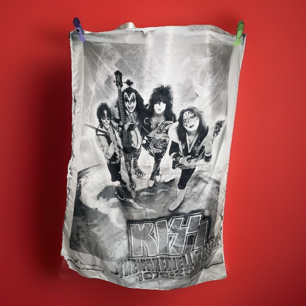 KISS The Farewell Tour Polyester  Banner  1973 - 2000 made in italy - Satin