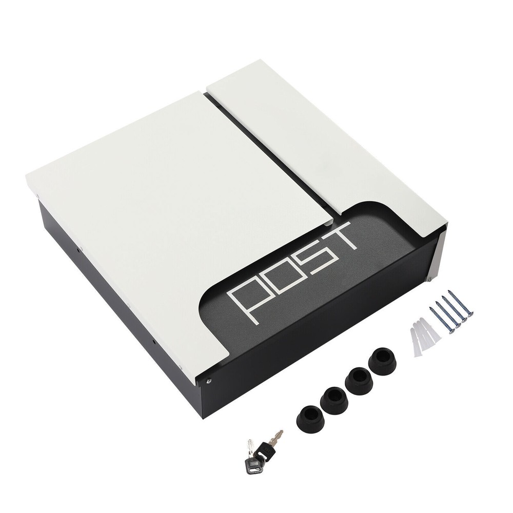 Rectangular Post Box Large Letter Mail Box Steel Lockable Wall Mount Mailbox New