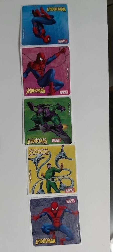 Spider-Man / 5 Smile Makers Stickers / Marvel Comics / New