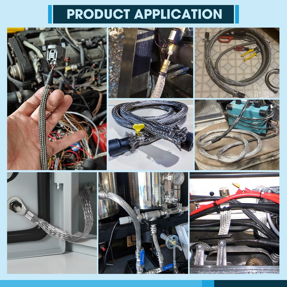 Tinned Copper Metal Braid Sleeving Flexible EMI RFI Shielding Wire Mesh