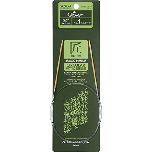 Clover Bamboo Circular 24 Inch Knitting Needles Multicolor Standard Functional