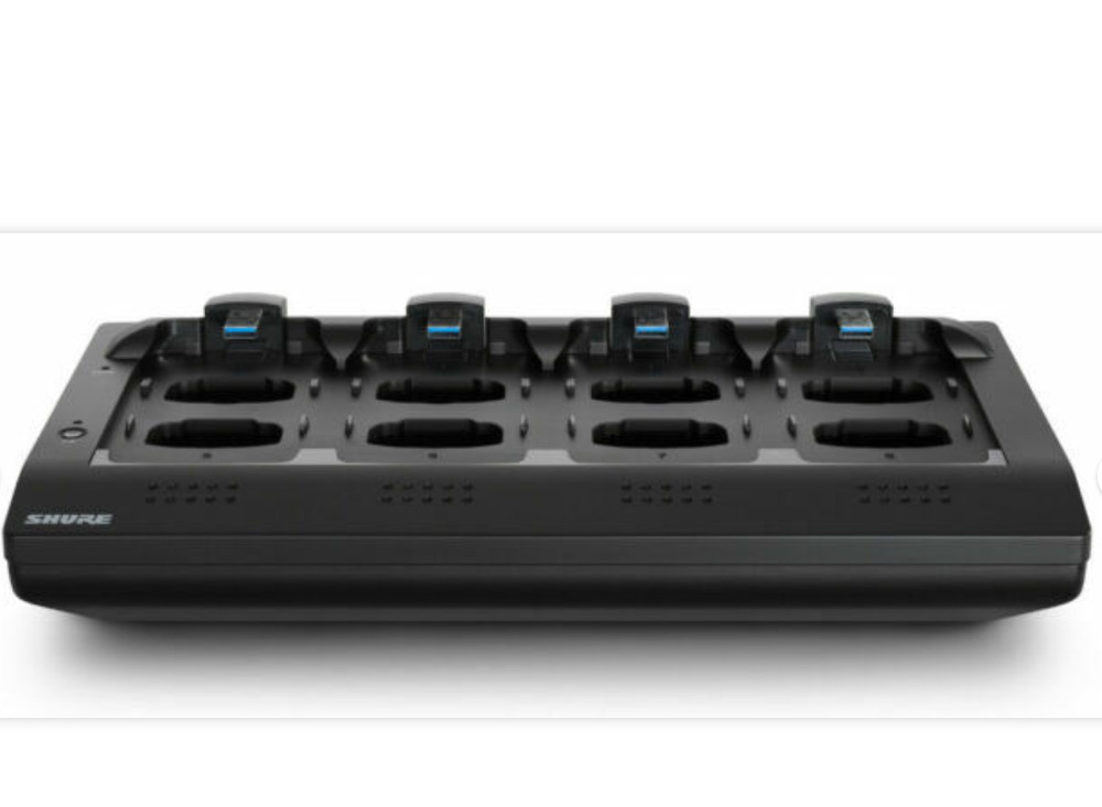 Shure MXWNCS8 Microflex Wireless 8 Channel Networked Charging Dock & 3 MS58 Mics