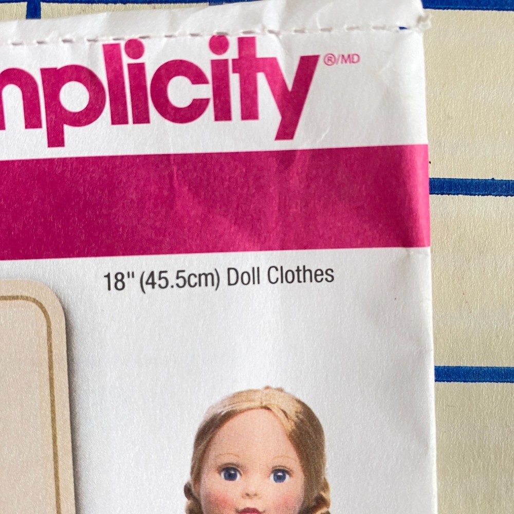 Uncut Historical Dresses Pattern 18" Doll Simplicity 1391