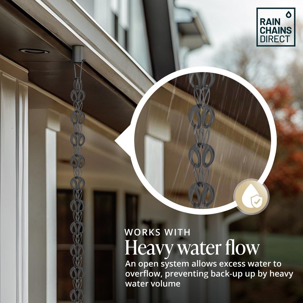 Rain Chain 8.5Ft Aluminum Decorative Gutter Downspout Replacement