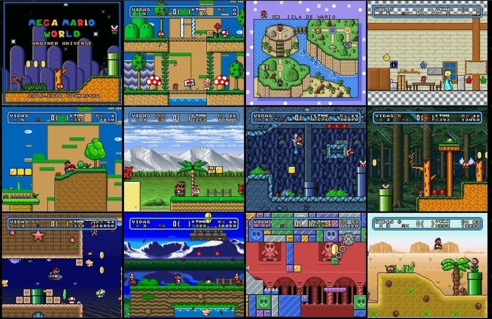 Mega Mario World: Another Universe snes /US-Console Version