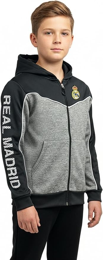 Icon Sports Real Madrid Full Zip Hoodie Official Licensed Polyester