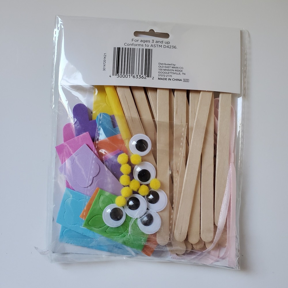 5 Lolly Stick Kit Easter Chicks 3 Each Stuffer Class Easy School Craft Activity