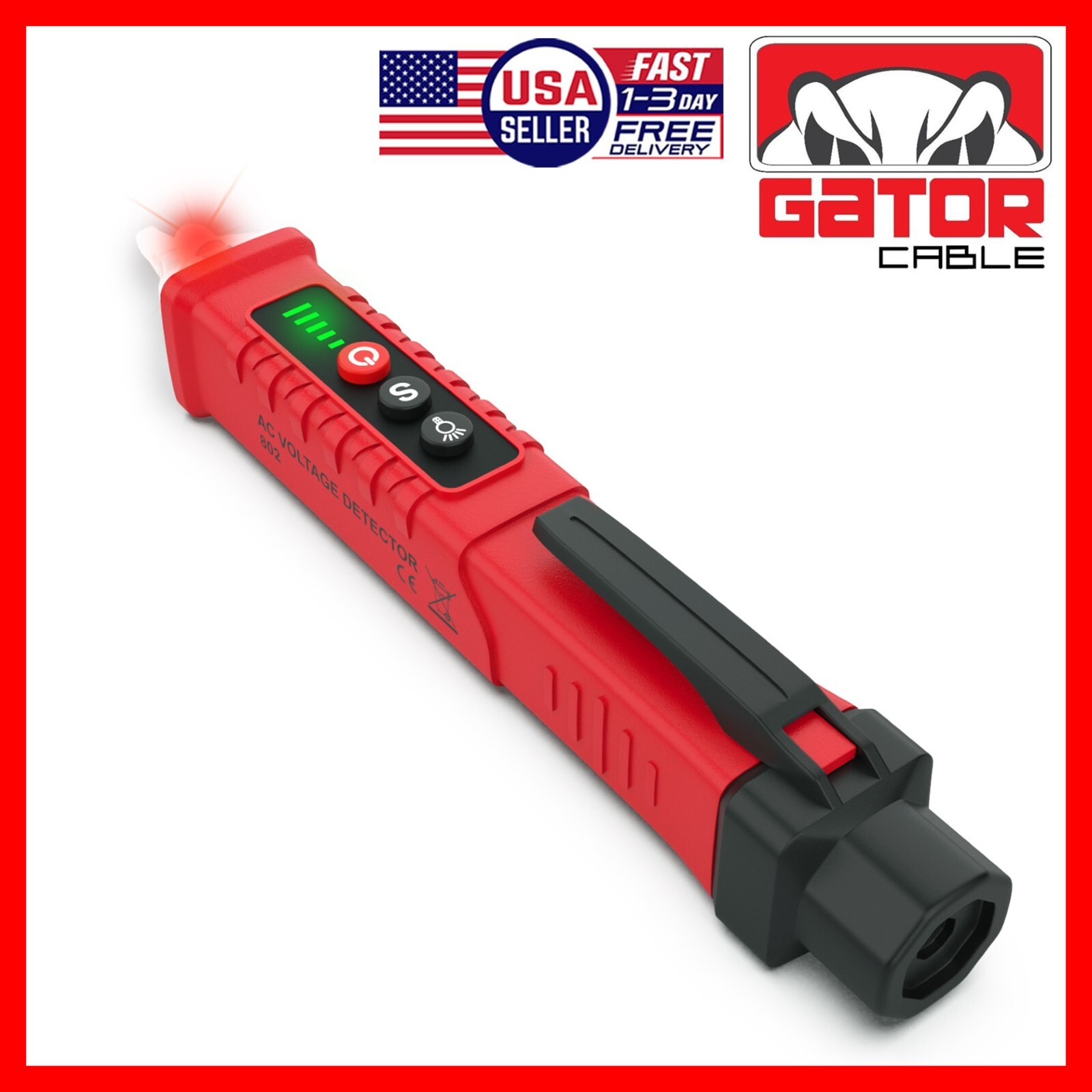 Voltage Electric Tester Volt Detector Test Pen Non-Contact Sensor AC DC 12-1000V