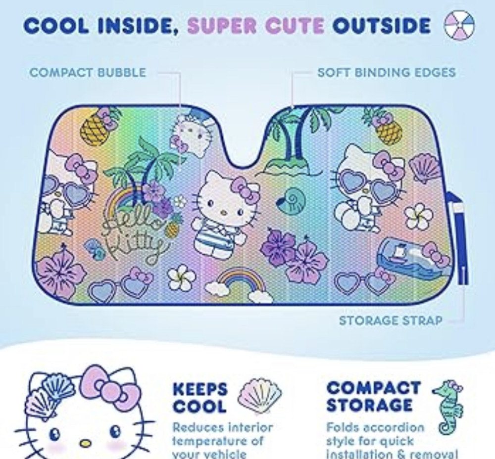 Hello Kitty Car Windshield Sunshade 57"X27"