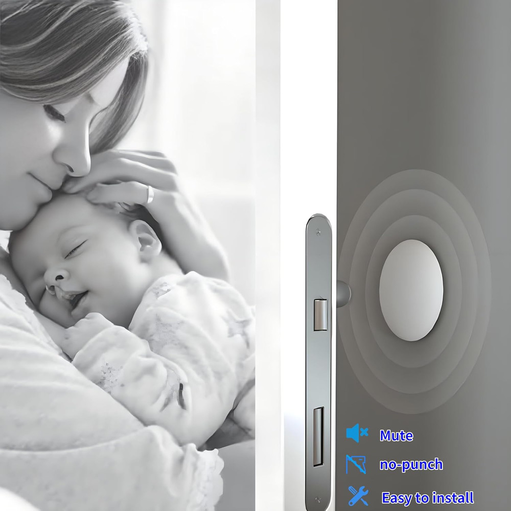 Wall Protectors from Door Knobs-Efbock White Silicone Door Stoppers Wall Protect