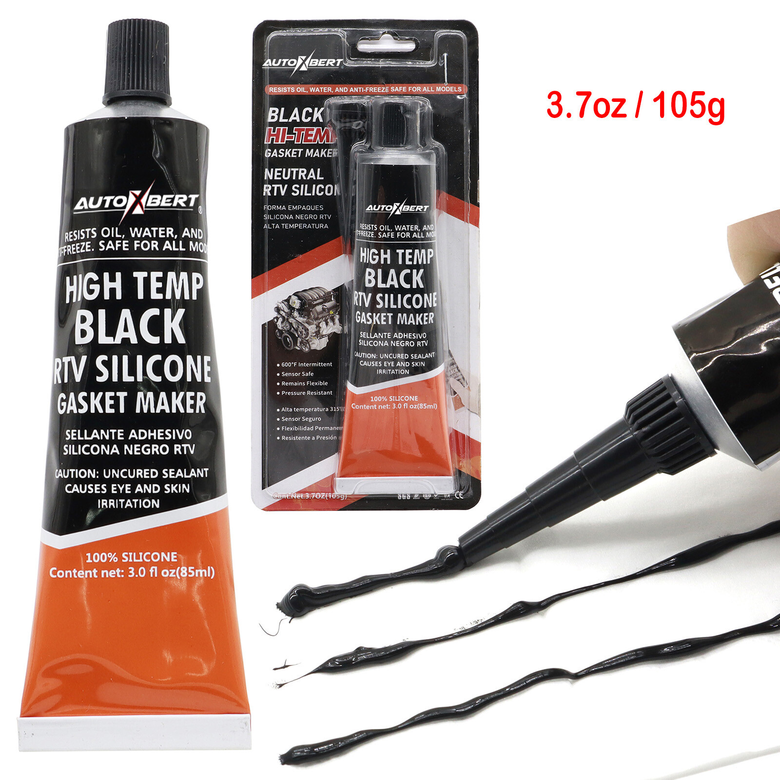 105g 3.7oz Car Instant Gasket Maker Silicone High Temp RTV Sealant Engine Valve/