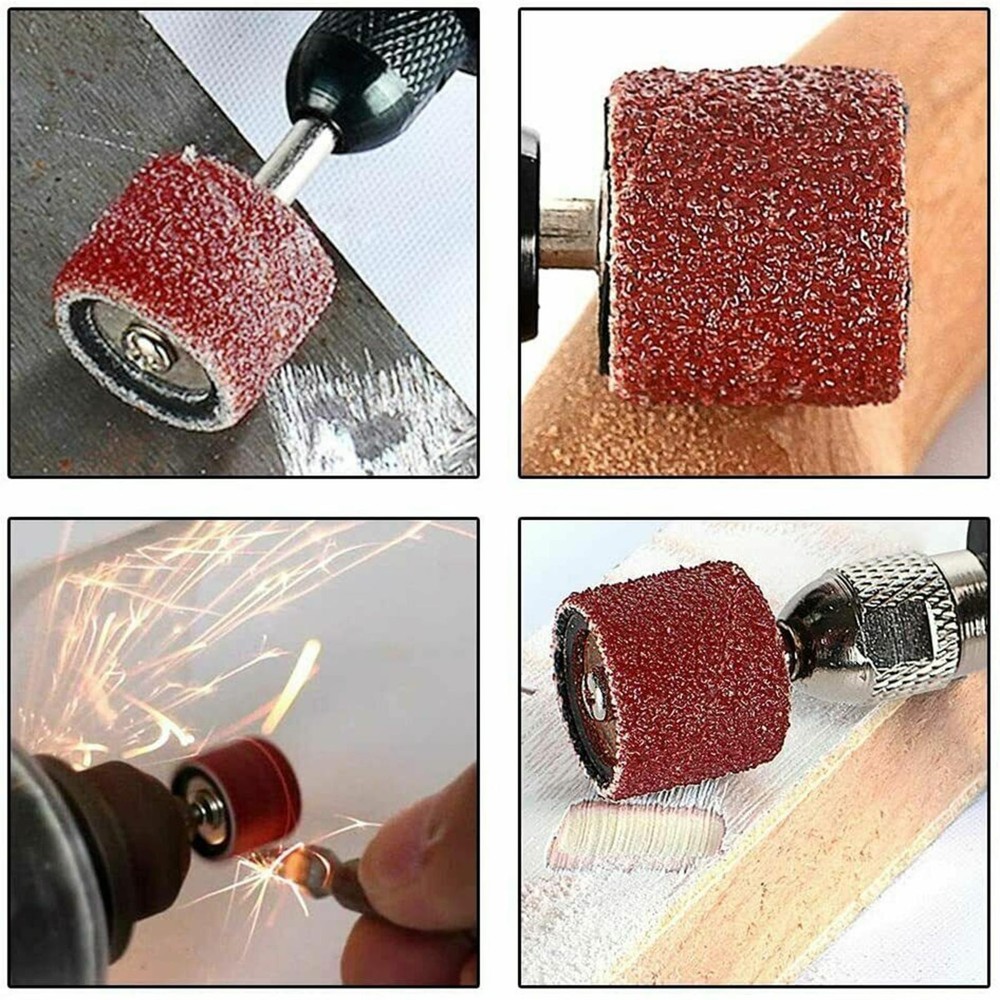 384PCS Drum Sanding Kit For Dremel Nail Drill Bits Accessories Rotary Tool Set A