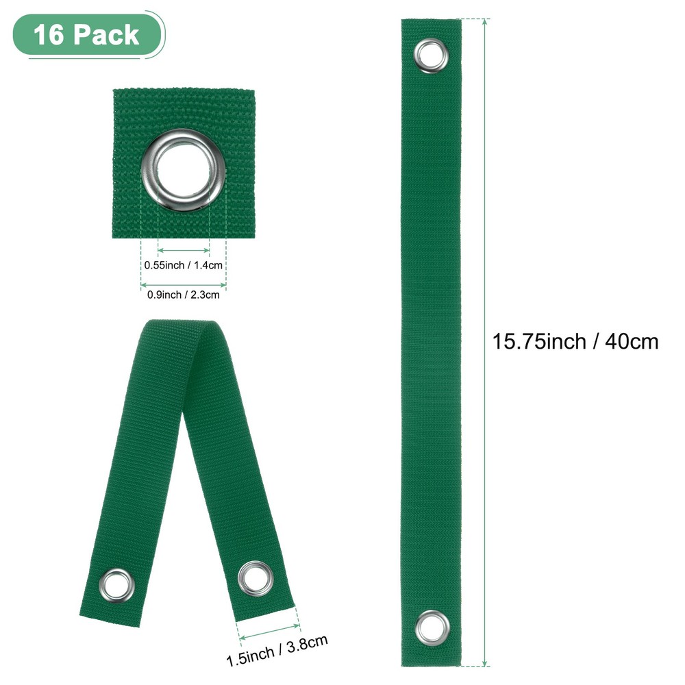 16-Pack Tree Support Straps,1.5 Inch x 15.7 Inch Leaning Tree(Grass Green)