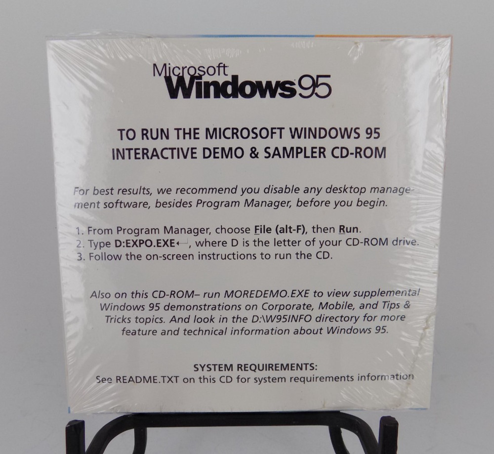 RARE SEALED Windows 95 Interactive Demo & Sampler! FREE SHIPPING!