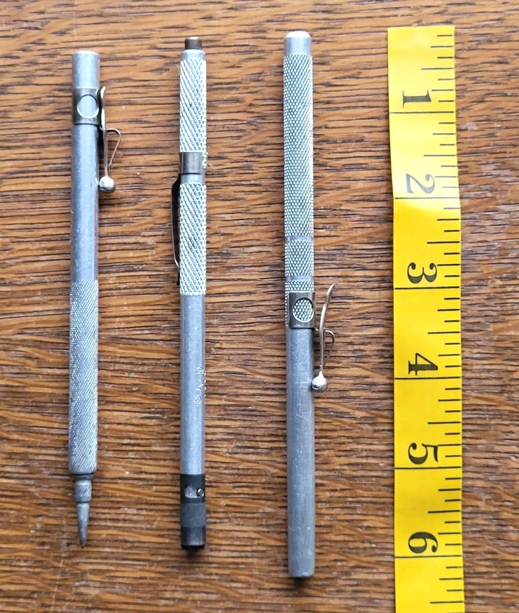 (5) Pocket Tools- Scriber, Magnetic, Screw Tool, Sands No. 555 Level, Deburring