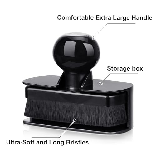 Tire Shine Applicator Brush & Interior Scrubbing Sponge for 2 Black
