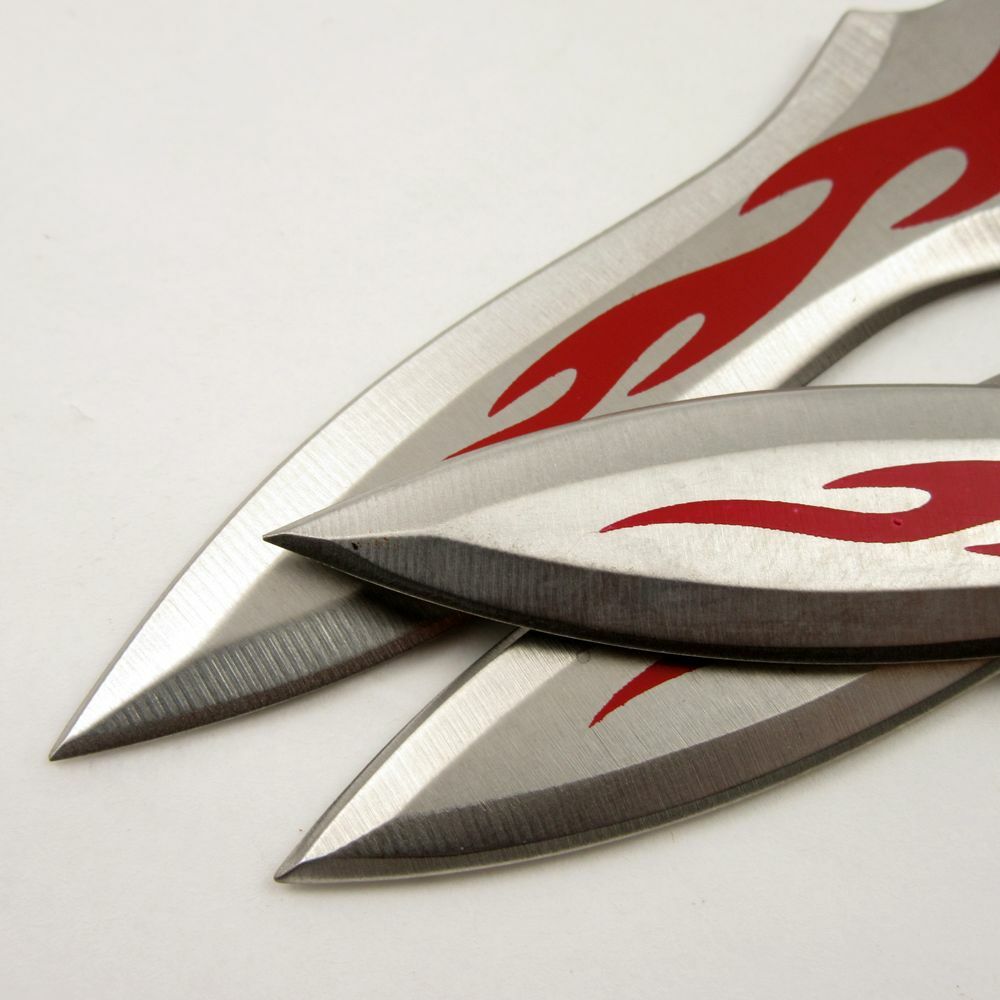 7" Perfect Point 3-Pc. Flaming Chopper Throwing Knife Set