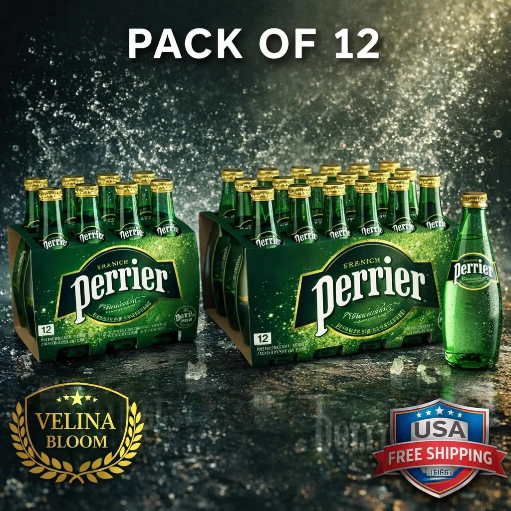 Perrier Natural Mineral Carbonated Water 11 Oz Glass Bottles - Pack of 12