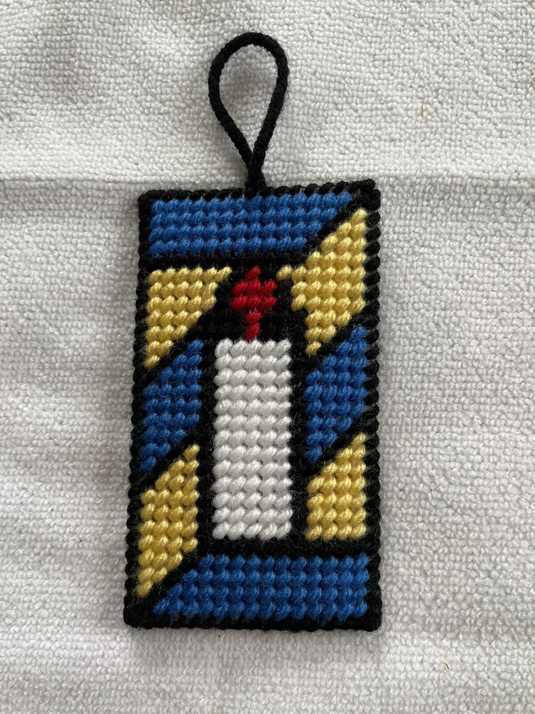 Needlepoint Candle: Ukrainian Colors