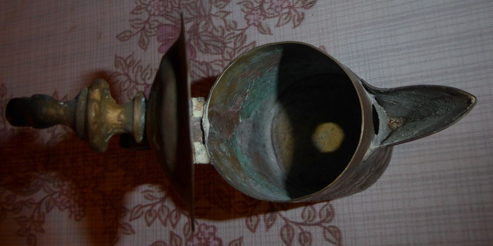 Vintage Small Handmade Brass Coffee Pot