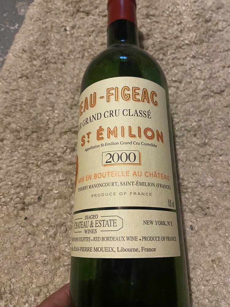 2000 Chateau Figeac St Emilion (empty) Bordeaux Bottle