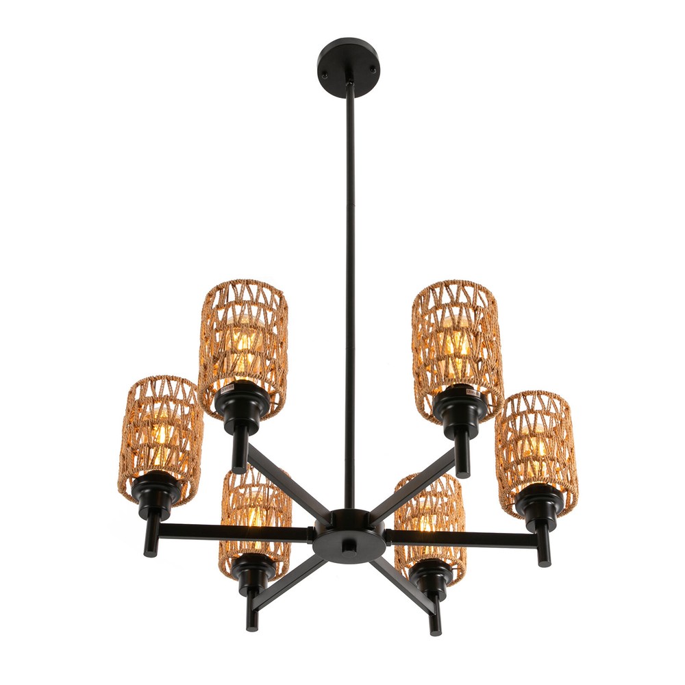 Modern Ceiling Light Chandelier 6-Head Pendant Lighting Ceiling Dimmable