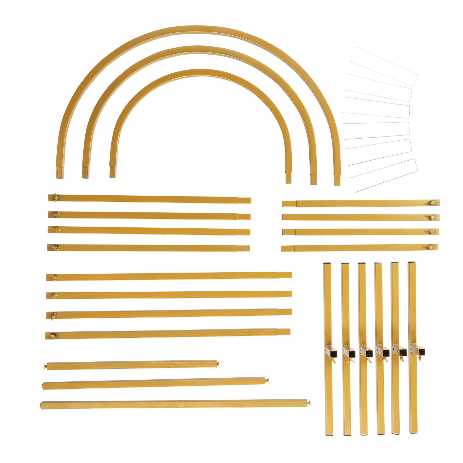 Set of 3 Metal Arch Frame Backdrop Stand Gold Wedding Arch Stand (4FT/5FT/6FT)