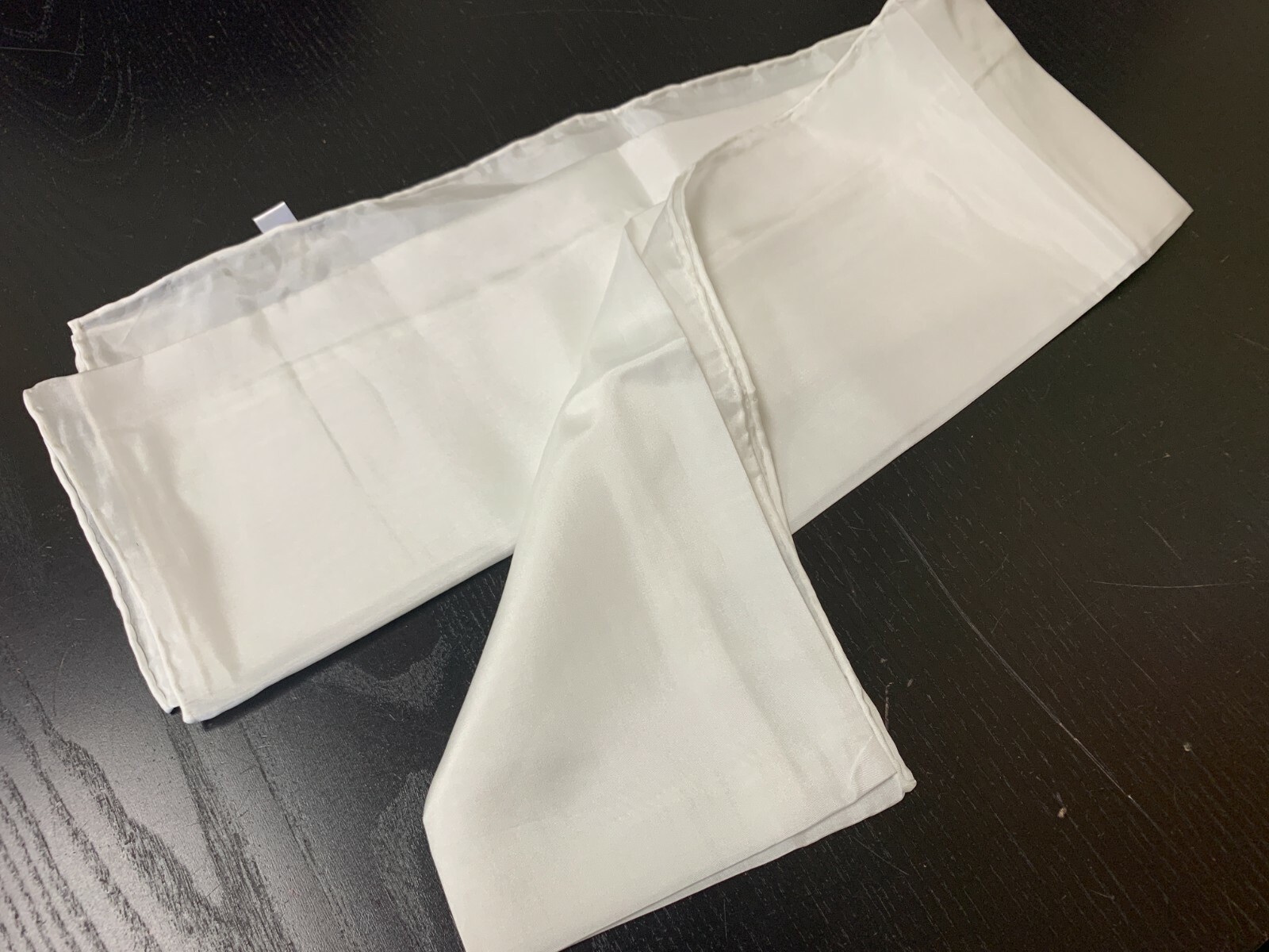 18th Century, Rev War Man's White 100% Silk Neckerchief Cravat - 14" X 72" - NEW