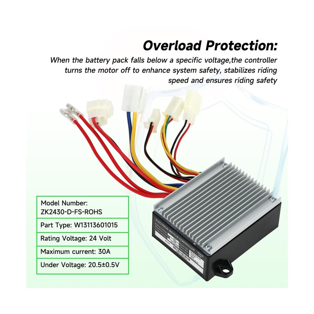 24V Controller and Throttle Compatible with Razor E200 E300 Electric Scooter ...