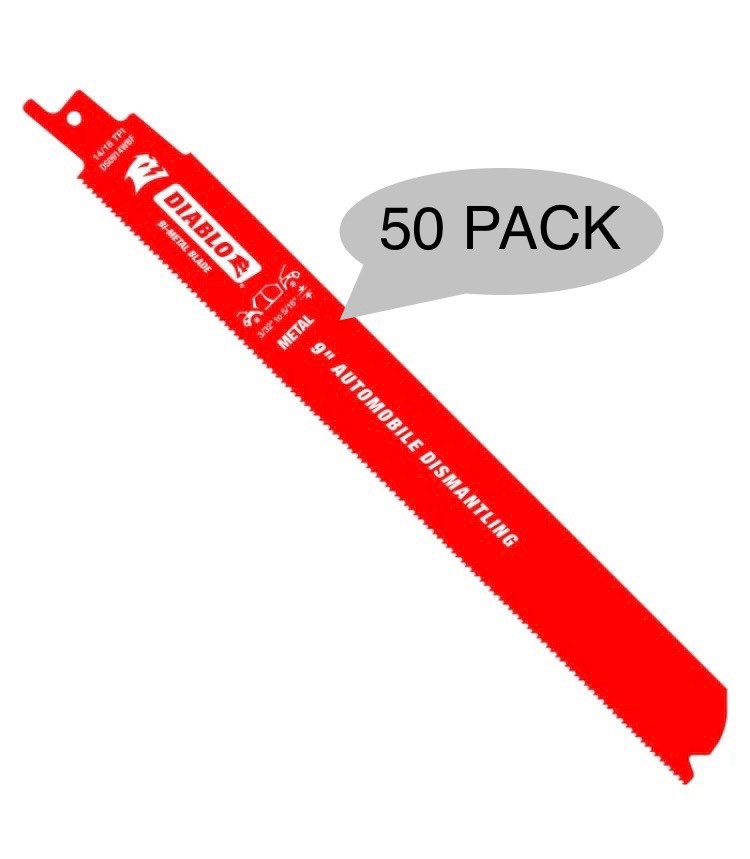 50 Reciprocating Saw Blades Diablo 9" 14/18 TPI Auto Dismantling Bulk Lot