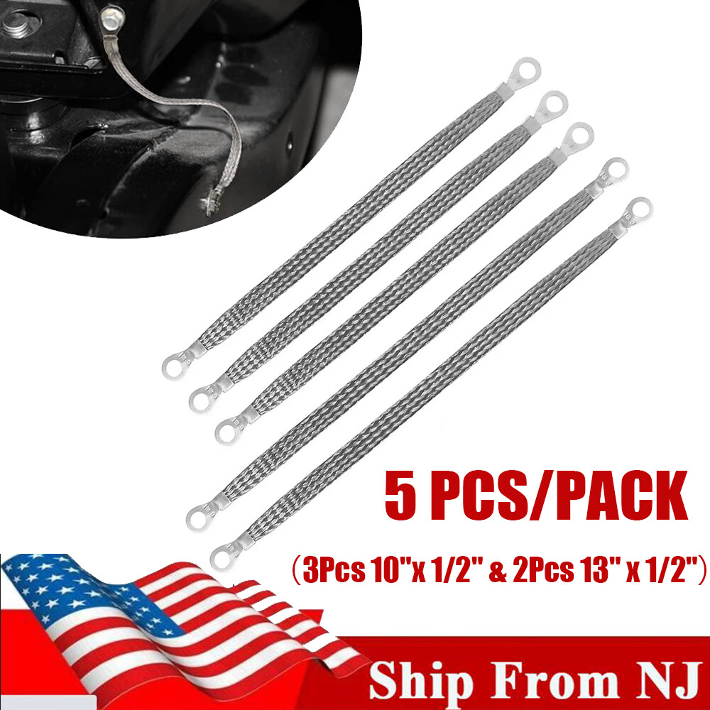 Universal Automotive Tinned Copper Braided Engine Ground Strap Cable +Terminals