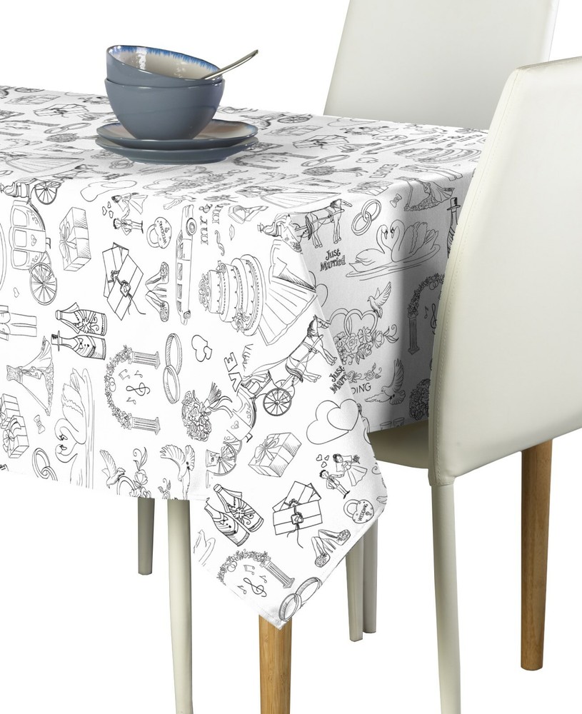 Wedding Bells White Signature Tablecloths - Assorted Sizes!