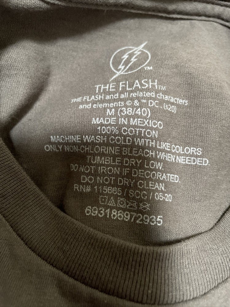 Gray DC Comics The Flash Graphic Tee T-Shirt Size Medium