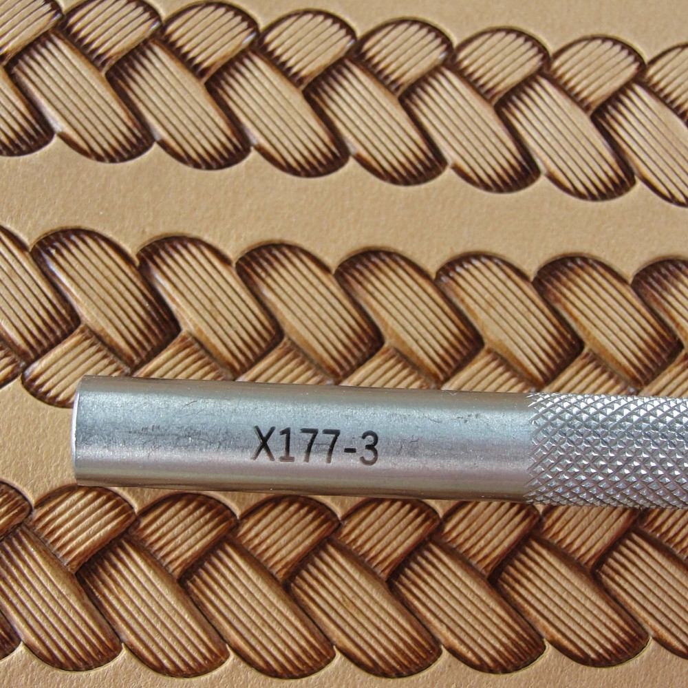Lined Braid Border Leather Stamping Tool, Stainless Steel Leather Stamp