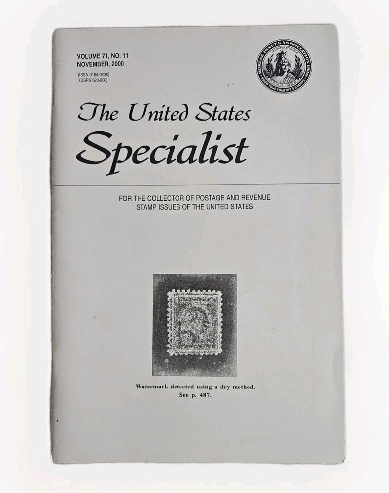 The United States Specialist Vol 71 No 11 Nov. 2000 Stamp Reference Book